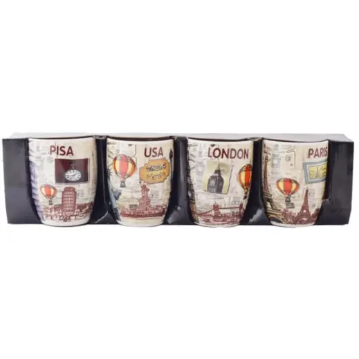 Java Jetsetter 4-Piece Mug Set Front